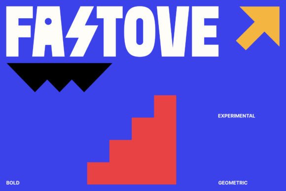 Fastove: A Bold Pop Geometric Typeface for Modern Editors