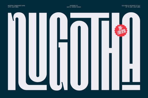 Nugotha: A Modern Condensed Typeface for Editorial Design