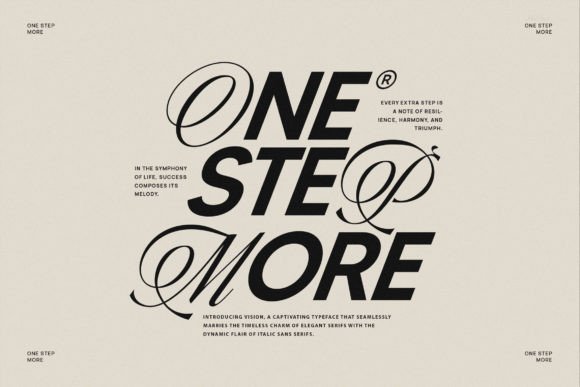 One Step More: The Modern Sans Serif Typeface for Small Business Branding